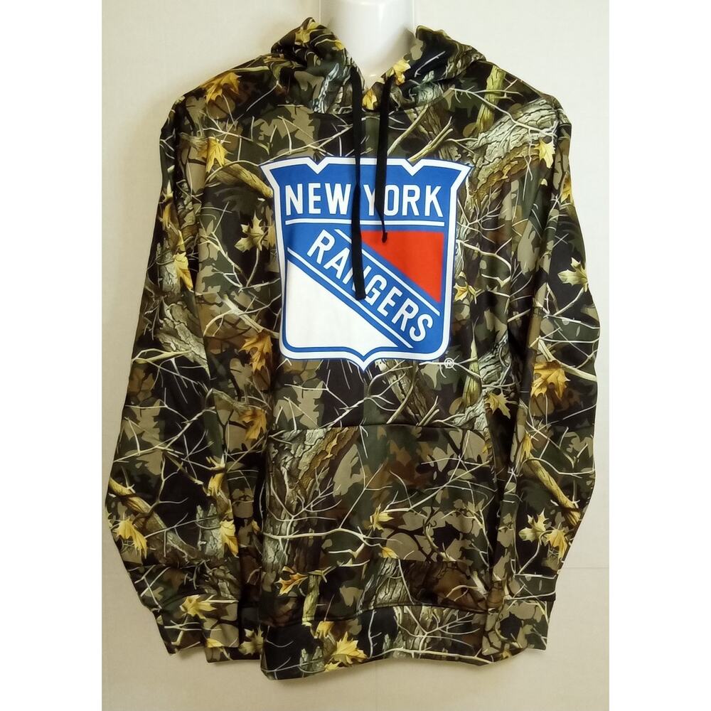 New York Rangers NHL Foco Big Logo Camo Hoodie XL